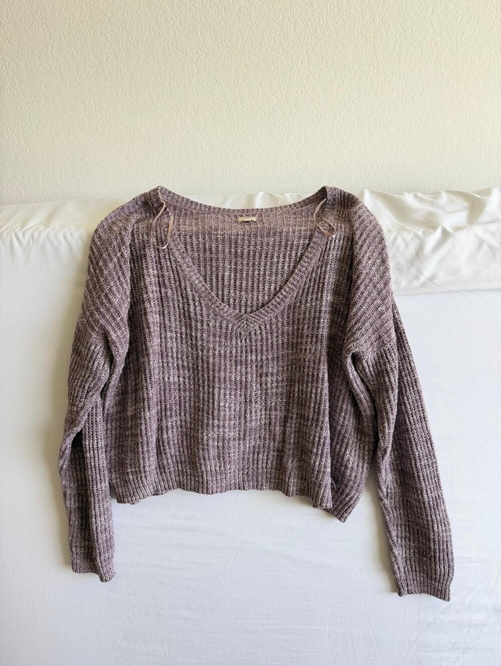 Cozy v-neck waffle knit Kids Made Here sweater